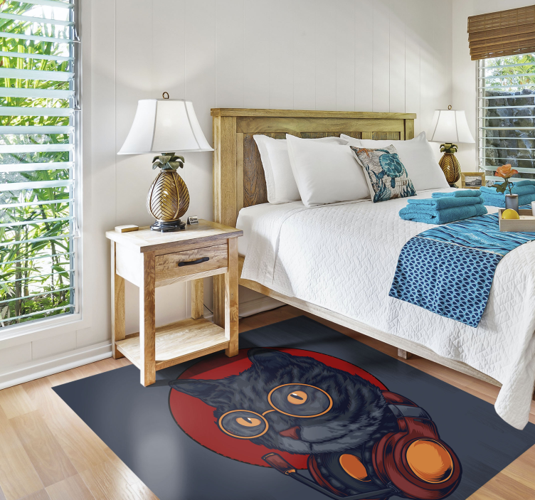 猫の音楽イラスト動物の敷物 - TENSTICKERS