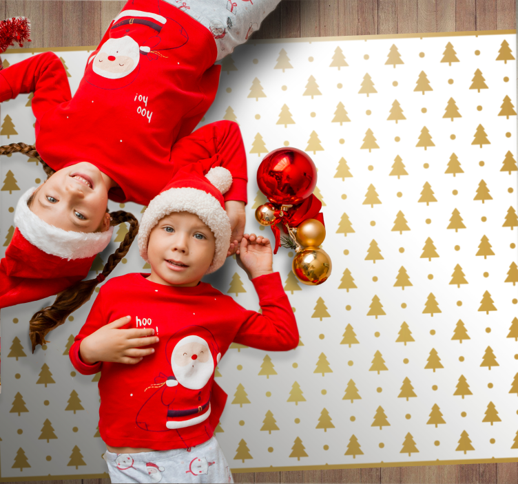 クリスマスの壁画 お祝いの木の模様 - TENSTICKERS