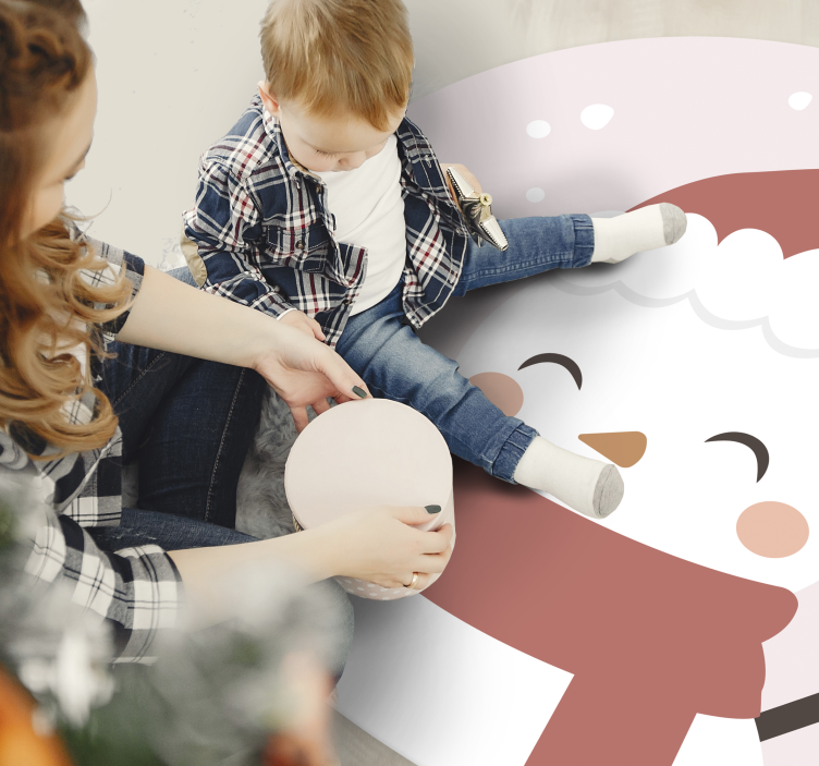 クリスマスの壁画 陽気な雪だるま - TENSTICKERS