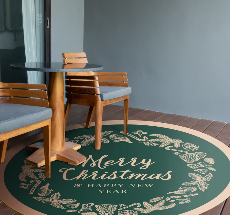 クリスマスの壁画 お祝いの挨拶サークル - TENSTICKERS