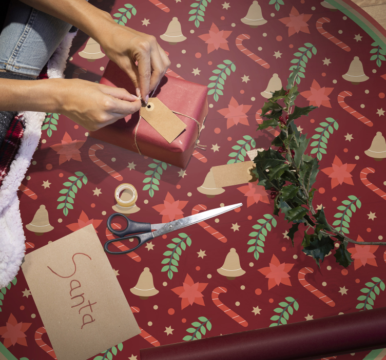 クリスマスの壁画 お祝いの休日のモチーフ - TENSTICKERS