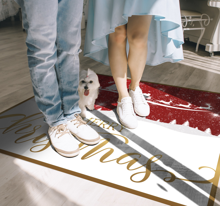 クリスマスウェーブビニールリビングルームラグ - TENSTICKERS