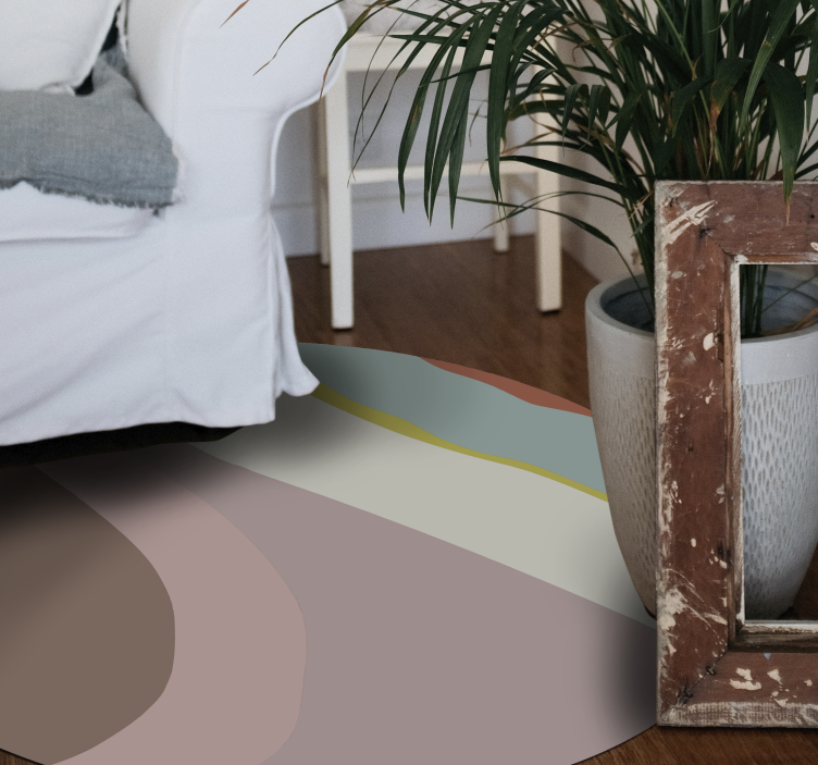 円形 ビニールマット 優しい色合いの流れ - TENSTICKERS