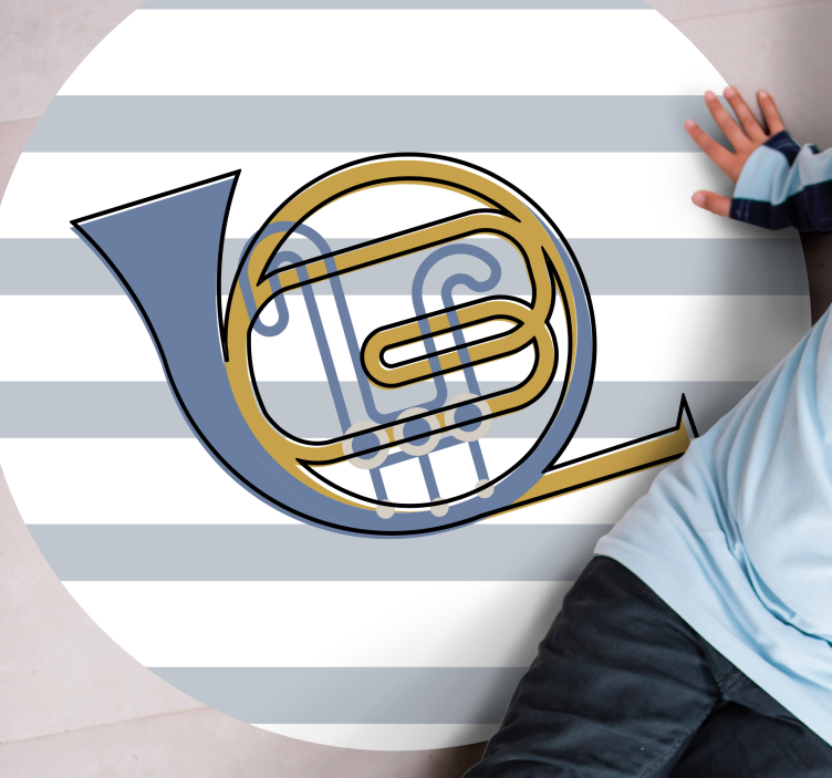 円形 ビニールマット 音楽ホーンデザイン - TENSTICKERS