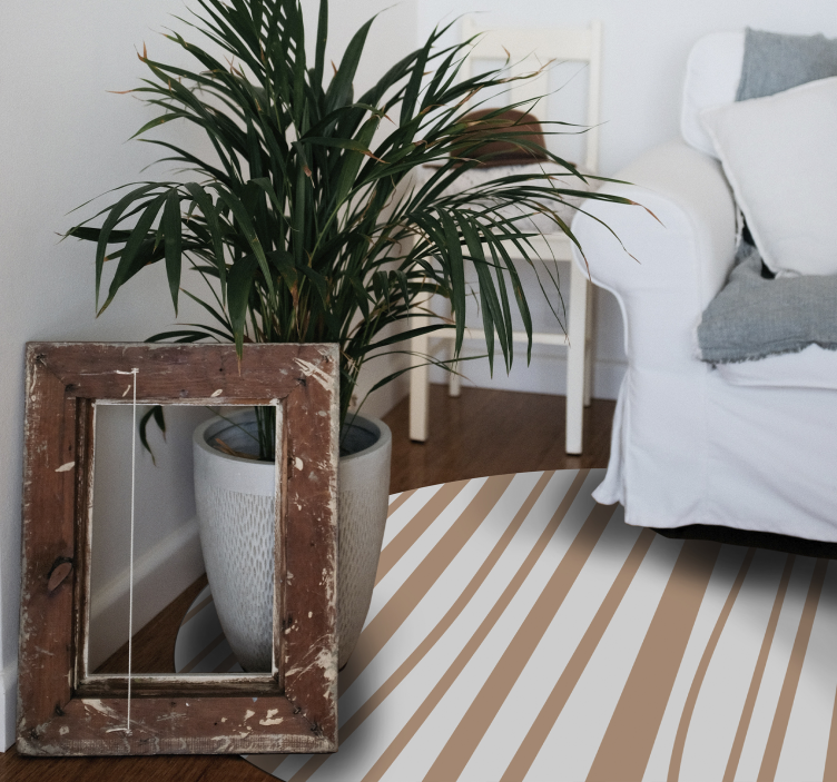 円形 ビニールマット 柔らかなストライプの優雅さ - TENSTICKERS