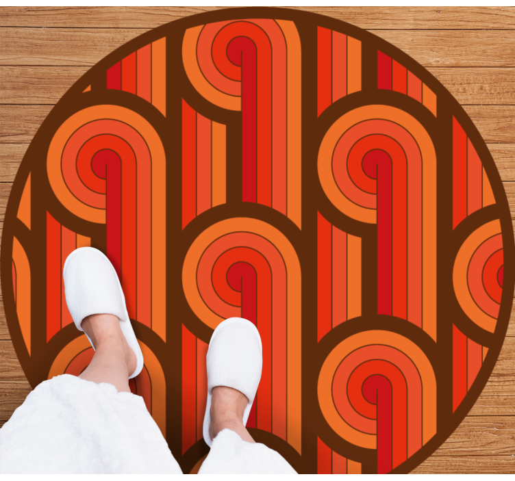 円形 ビニールマット ヴィンテージラウンドモチーフ - TENSTICKERS