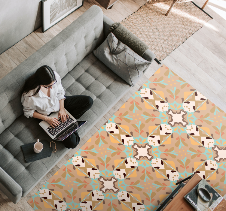 古典的なタイルビニールカーペット - TENSTICKERS