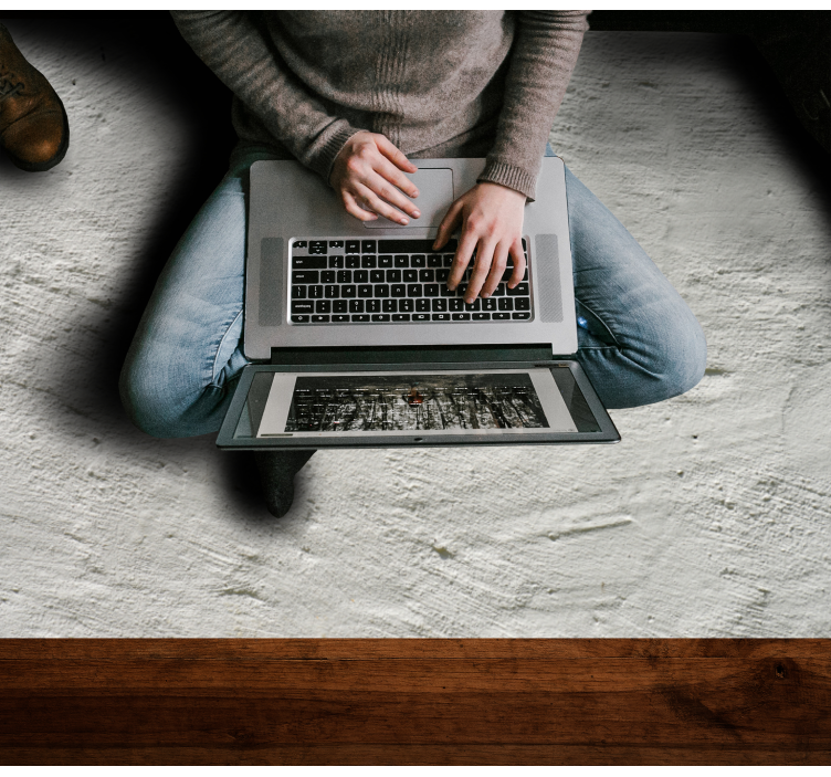 コンクリートの壁の質感のリビングルームの敷物 - TENSTICKERS