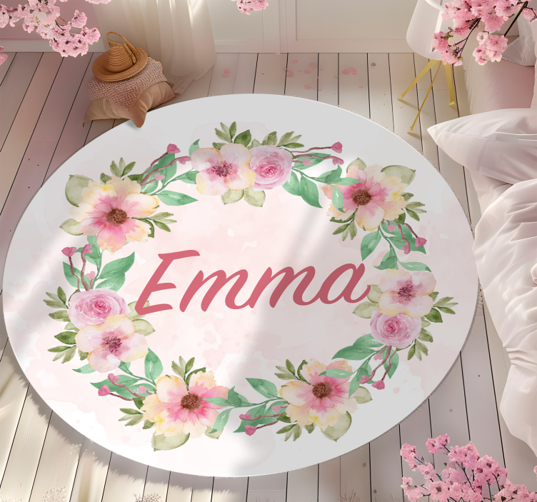 名前 ビニールマット 花の冠 - TENSTICKERS