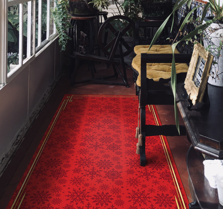 フレーズ ビニールマット 華やかな雪の結晶模様 - TENSTICKERS