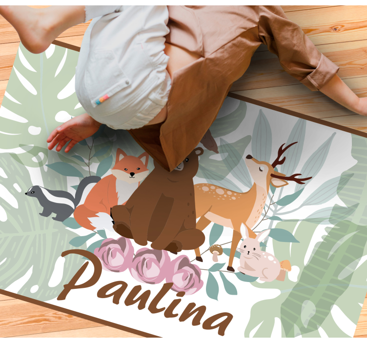 名前 ビニールマット ジャングルの動物 - TENSTICKERS