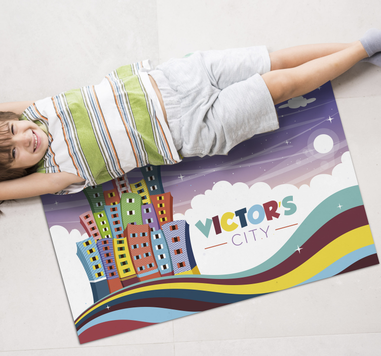 名前 ビニールマット 都市景観の虹 - TENSTICKERS