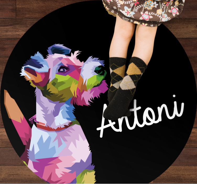 名前 ビニールマット カラフルな犬の肖像画 - TENSTICKERS