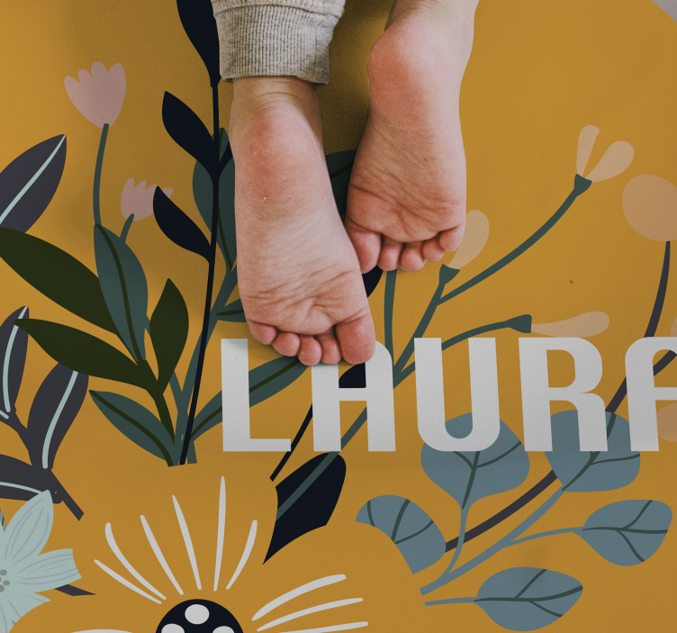 名前 ビニールマット カスタム花エンブレム - TENSTICKERS