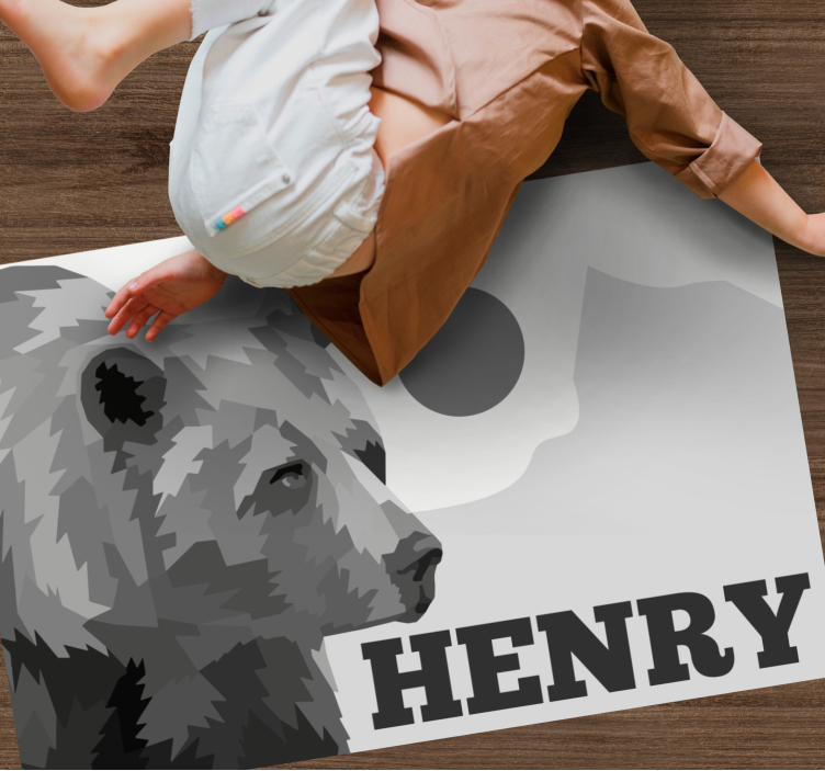 名前 ビニールマット カスタマイズ可能なクマ - TENSTICKERS