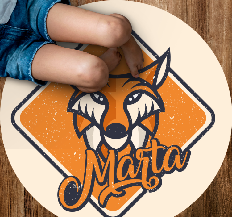 名前 ビニールマット カスタマイズ可能な賢いキツネ - TENSTICKERS