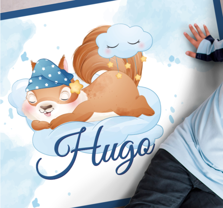 名前 ビニールマット かわいいリスの夢 - TENSTICKERS