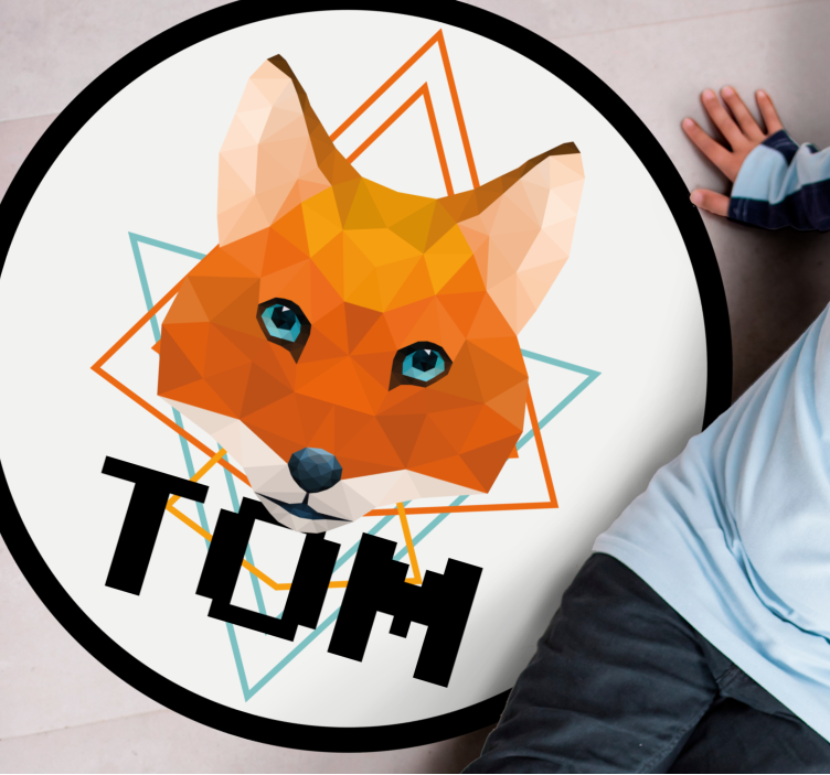 名前 ビニールマット 幾何学的なキツネの円 - TENSTICKERS