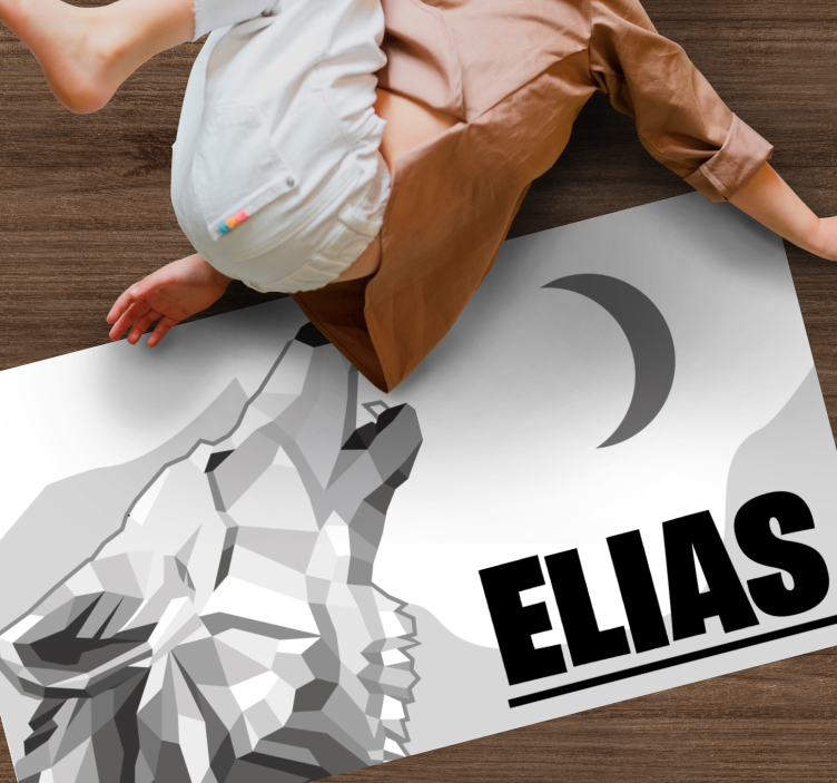 名前 ビニールマット 幾何学的なオオカミ - TENSTICKERS