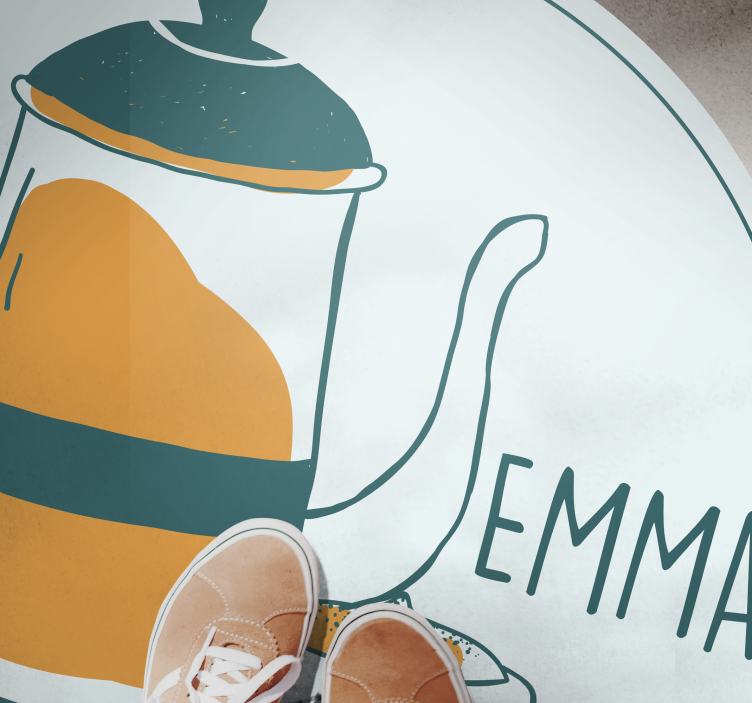 名前 ビニールマット パーソナライズされたコーヒーデザイン - TENSTICKERS