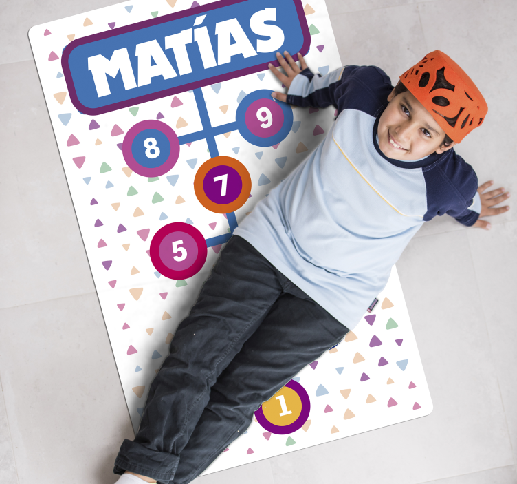 名前 ビニールマット パーソナライズされた石けり遊び - TENSTICKERS