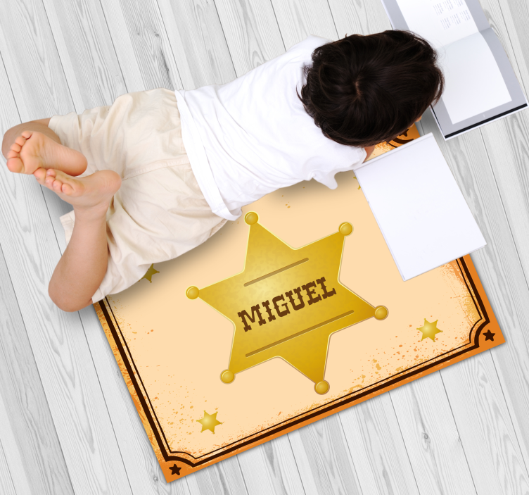 名前 ビニールマット パーソナライズされた保安官バッジ - TENSTICKERS