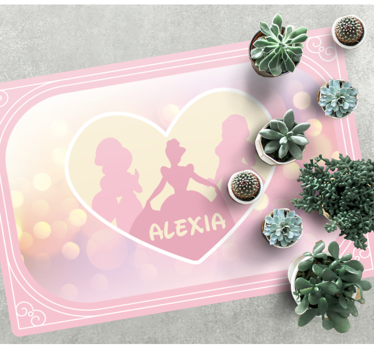 名前 ビニールマット プリンセスシルエットハート - TENSTICKERS