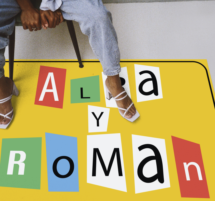 名前 ビニールマット カップルのパズルピース - TENSTICKERS