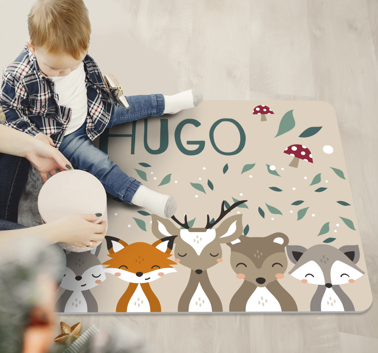 名前 ビニールマット 森の友達 - TENSTICKERS