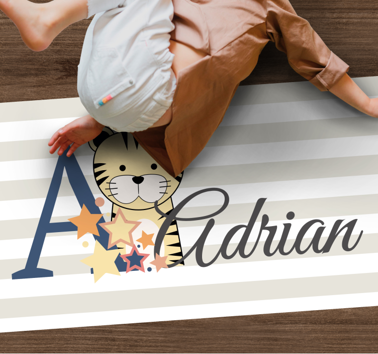 赤ちゃんのプレイマットという名前のかわいい動物の虎 - TENSTICKERS