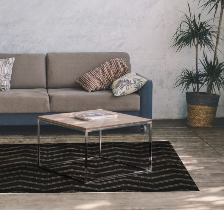 ダークジグザグストライプビニールラグ - TENSTICKERS