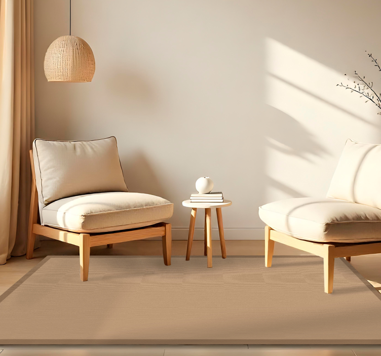 ダイニングルーム ビニールマット シンプルなジュート調 - TENSTICKERS