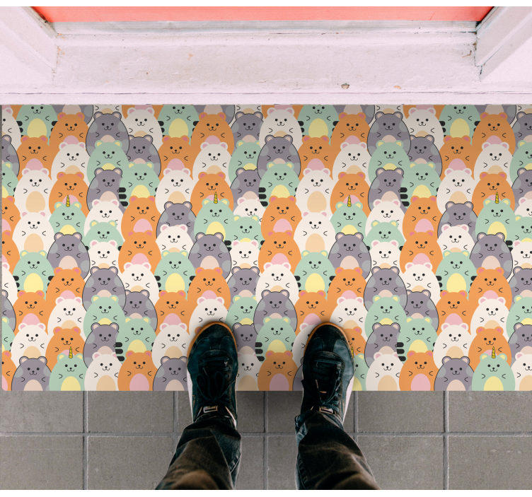 玄関 マット ビニール 可愛い動物の表情 - TENSTICKERS