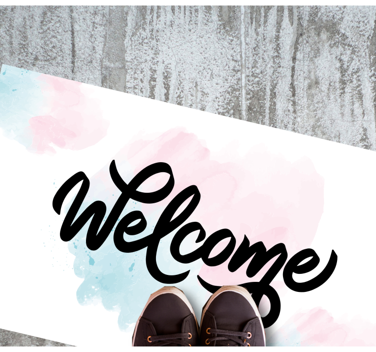 玄関 マット ビニール アクアレラ ウェルカム - TENSTICKERS