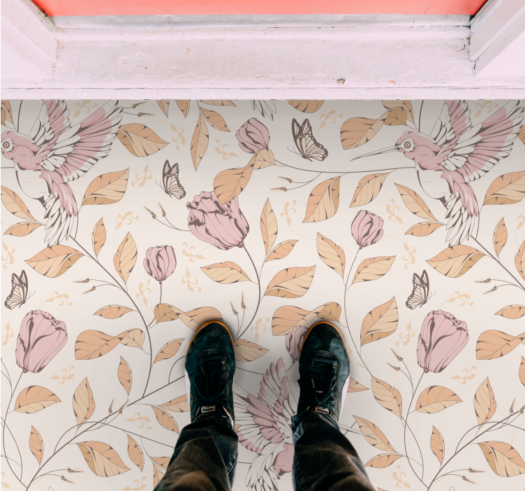 玄関 マット ビニール パステルフローラルエレガンス - TENSTICKERS