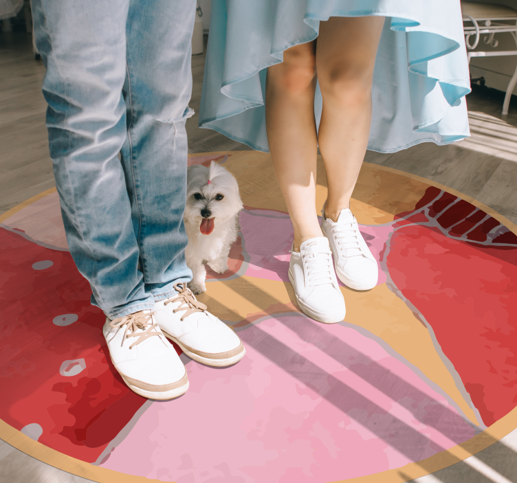 玄関マットビニール鮮やかな花柄デザイン - TENSTICKERS