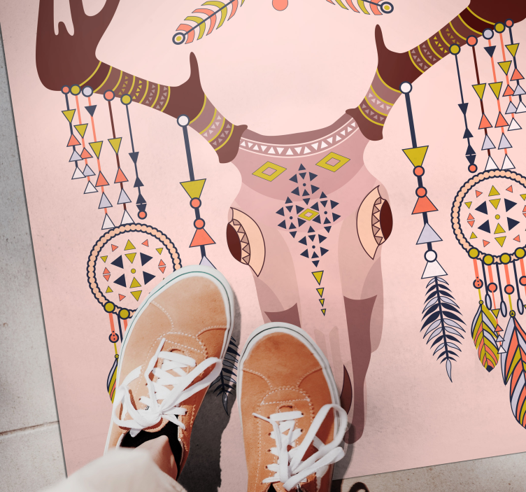 エスニック ビニールマット おしゃれな角モチーフ - TENSTICKERS