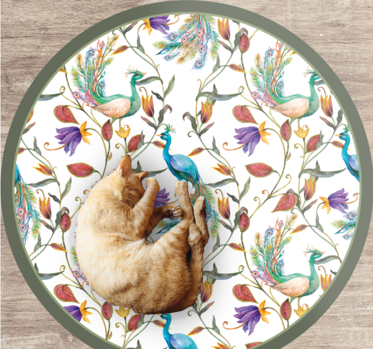 花と植物の壁画美しい孔雀の花々 - TENSTICKERS