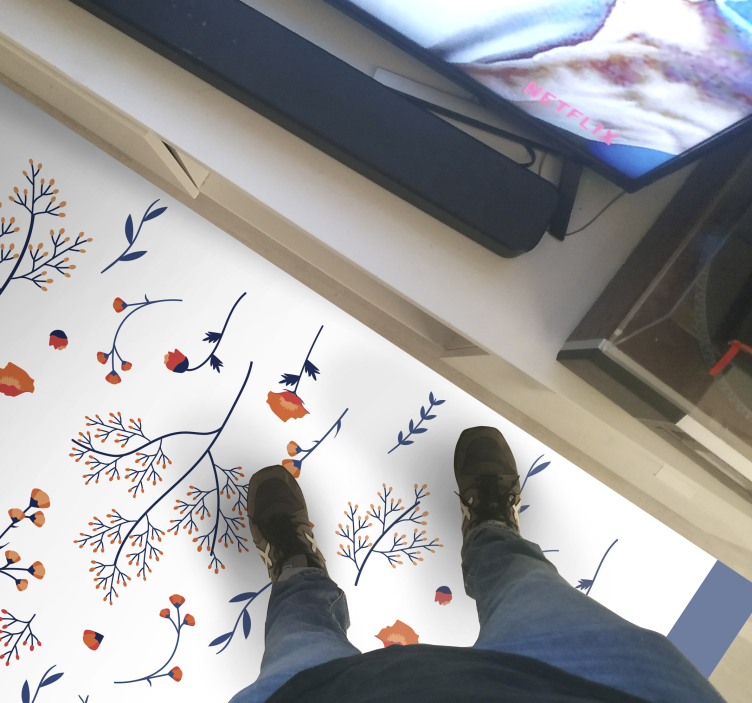 花と植物の壁画 植物の秋のモチーフ - TENSTICKERS