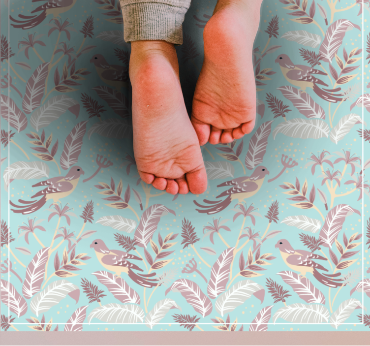 花と植物の壁画 植物と鳥のモチーフ - TENSTICKERS