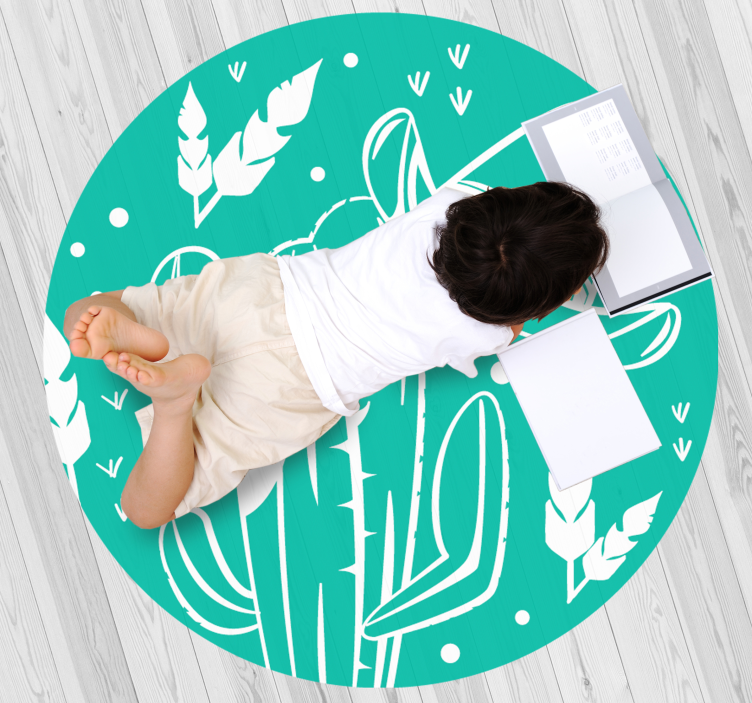 花と植物の壁画 植物サボテンのテーマ - TENSTICKERS