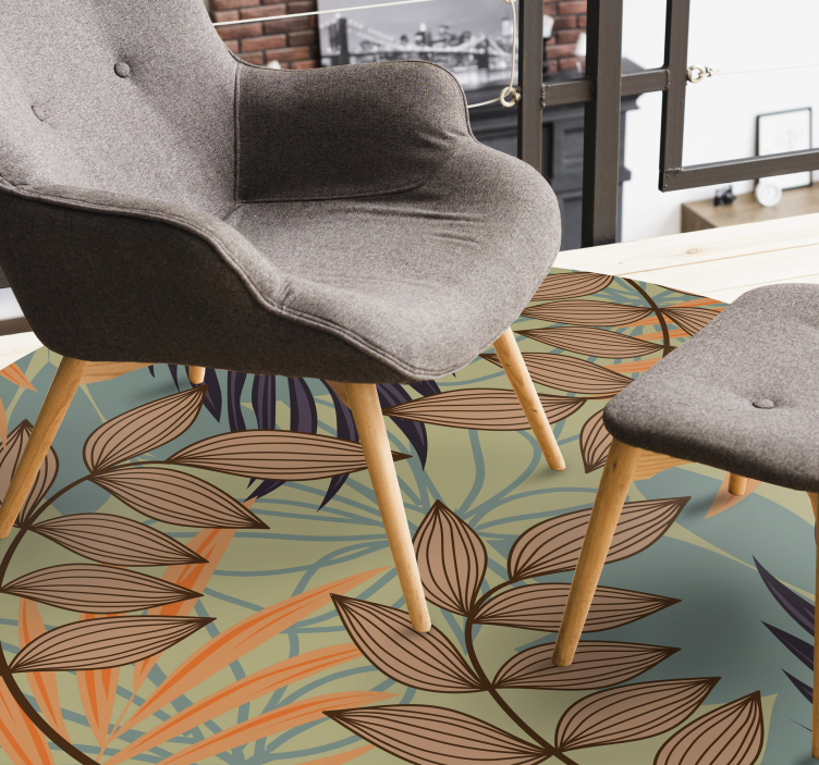 花と植物の壁画 植物の葉模様 - TENSTICKERS