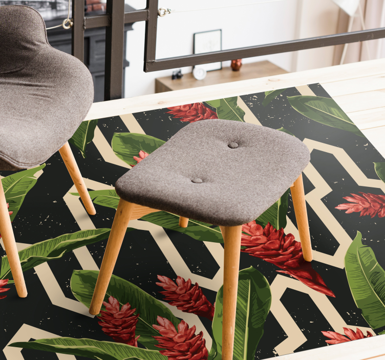 花と植物の壁画 植物学的幾何学的 - TENSTICKERS