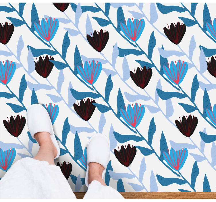 花と植物の壁画植物の葉のアレンジメント - TENSTICKERS