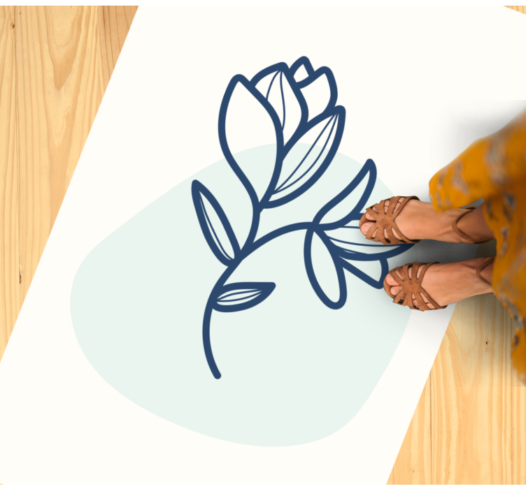 花と植物の壁画植物の輪郭イラスト - TENSTICKERS