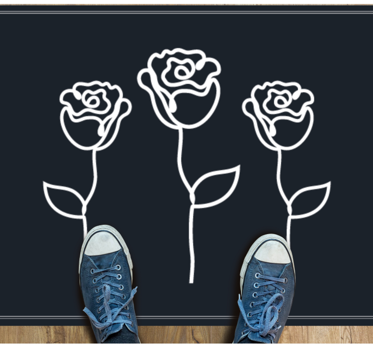 花と植物の壁画植物スケッチ表現 - TENSTICKERS