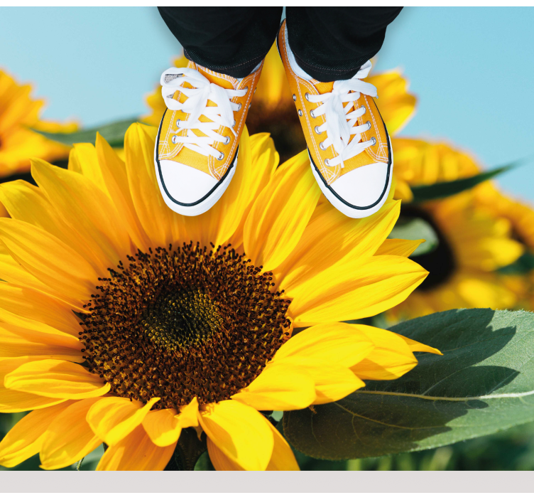 花と植物の壁画明るいひまわりデザイン - TENSTICKERS