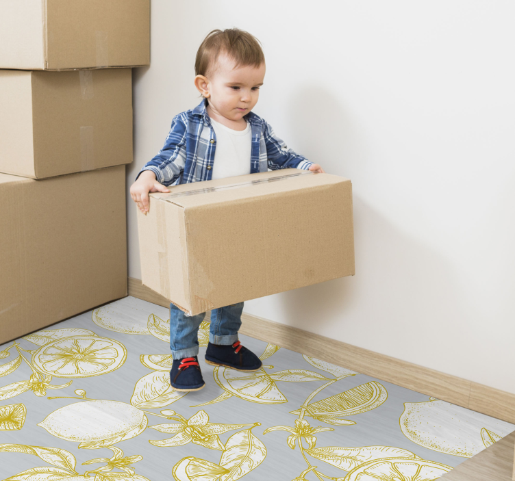 花と植物の壁画 柑橘類の植物模様 - TENSTICKERS