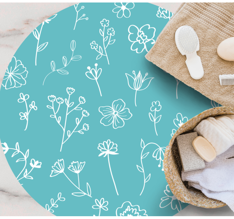 花と植物の壁画エレガントなイラストレーション - TENSTICKERS