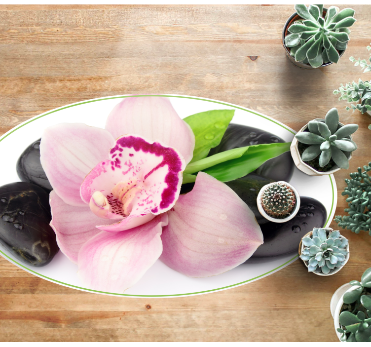 花と植物の壁画エレガントなランのアレンジメント - TENSTICKERS